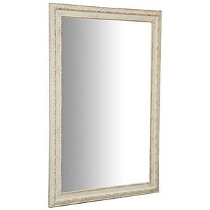 Biscottini Wandspiegel houten frame 60 x 4 x 90,5 cm, verticale en horizontale badkamerspiegel voor een rustieke inrichting, wandspiegel met zilverkleurige afwerking