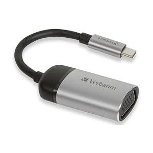Verbatim USB-C naar VGA-adapter - Voor het aansluiten van USB-C-laptops en MacBooks op VGA-schermen, incl. 10 cm USB-C-kabel
