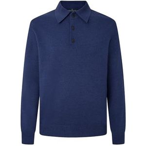 Hackett London Heren Icon Slipon Knitwear, Blauw (Blauwe Print), XL, Blauw (Blauwe Print), XL