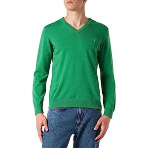 GANT Heren Classic Cotton V-hals pullover DK Hunter Green Mel, standaard, dk hunter green mel, XL