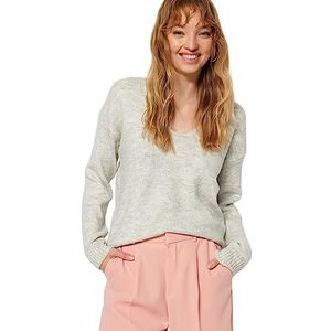 Trendyol FeMan Regular fit Basic V-hals gebreide trui, Lichtgrijs, M, Lichtgrijs, M