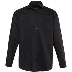 JP1880 Herenoverhemd, grote maten, grote maten, slimfit, strijkbestendig, zwart, 3XL