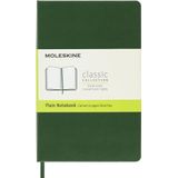 Moleskine Classic Plain Paper Notebook, Hard Cover and Elastic Closure Journal, Color Myrtle Green, Size Pocket 9 x 14 cm, 192 Pages