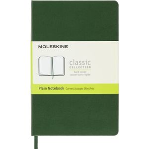 Moleskine Classic Plain Paper Notebook, Hard Cover and Elastic Closure Journal, Color Myrtle Green, Size Pocket 9 x 14 cm, 192 Pages