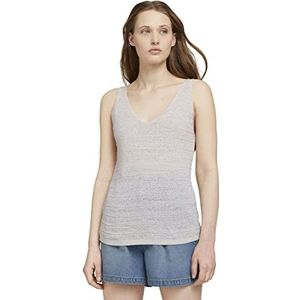 TOM TAILOR Denim Dames Gebreide top met structuur 1025620, 22515 - Soft Creme Beige, M
