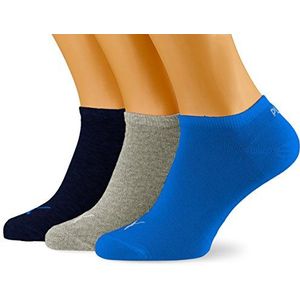 PUMA Uniseks sneaker trainer effen sokken (3 stuks), Blauw/Grijs Melange, 38 EU