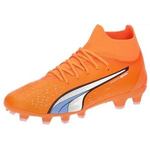 PUMA Unisex Kids Ultra Pro Fg/Ag Jr Voetbalschoen, Ultra Oranje Puma Wit Blauw Glimmer, 35.5 EU