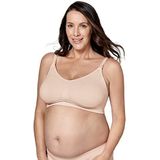 Medela Keep Cool Ultra Bra | Naadloze moederschaps- en voedingsbeha met 6 ademhalingszones, Soft Touch Fabric en extra ondersteuning, Chai, L