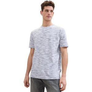 TOM TAILOR T-shirt voor heren, 35057 - White Navy Spacedye Pique, M