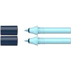 Schneider 040 Paint-It Twinmarker cartridges (Round Tip - rond, kleurintensieve inkt op waterbasis, voor gebruik op papier, 95% gerecyclede kunststof) 2 stuks, aqua blue 027