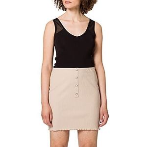 NA-KD Babylock Ruffle Rok voor dames, Licht Beige, 68