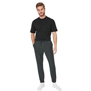 Trendyol Dames Man Plain Knit Pyjama Bottoms Set, Antraciet, M