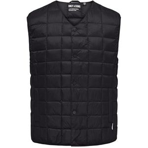 ONLY & SONS Onsgavin Life Light Quilted Snap Vest, Phantom, M