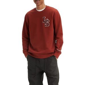 Levi's Heren Standard Graphic Crew Sweatshirt, Ls Letterman Fired Brick, XS