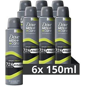 Dove Men+Care Advanced Sport Fresh Anti-Transpirant Deodorant Spray, biedt tot 72 uur bescherming tegen zweet - 6 x 150 ml - Voordeelverpakking