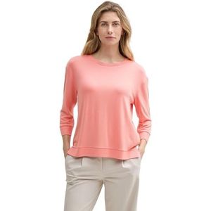 TOM TAILOR - Shirt - Koraal - Jersey - Ronde Hals - Driekwart Mouw