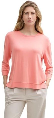 TOM TAILOR - Shirt - Koraal - Jersey - Ronde Hals - Driekwart Mouw