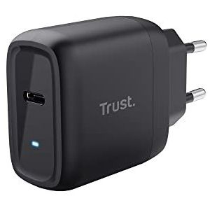 Trust Maxo USB-C-oplader van 45W, 75% Gerecycled Materiaal, Snellader met USB-C-kabel van 2m, Voedingsadapter voor iPhone, iPad, Samsung Galaxy, Steam Deck, Smartphones, Tablets, Laptops