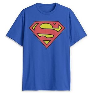 DC Comics Superman Man Of Steel Distressed Logo Adult Graphic Print T-shirt voor heren, Koninklijk, XXL