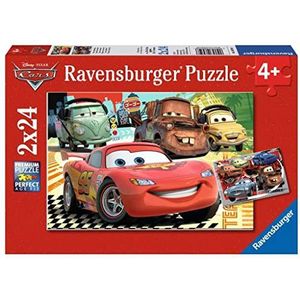 Ravensburger Kinderpuzzle - 08959 Neue Abenteuer - Puzzle für Kinder ab 4 Jahren, Disney Cars Puzzle mit 2x24 Teilen