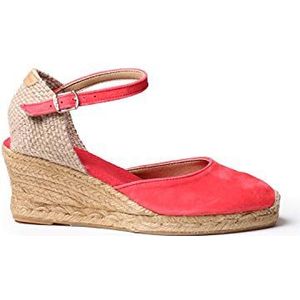 Suède espadrille voor dames - LLORET-5 Framboos, 36 EU