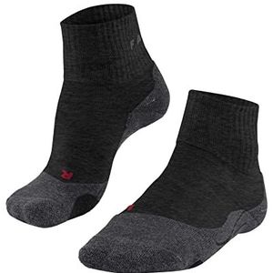 FALKE Dames Wandelsokken TK2 Explore Short W Sso wol functioneel materiaal anti-blaar dik 1 paar, Grijs Asphalt Melange 3180, 37-38