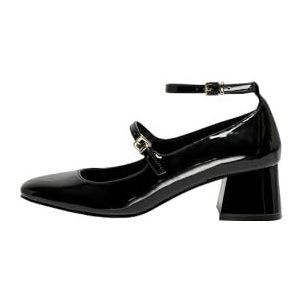 Only - Mary Jane - Pumps - Zwart - Leer - Elegante Zwarte Hakken