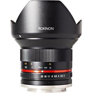 Rokinon 12mm F2.0 NCS CS Ultra groothoeklens voor Fuji X-mount digitale camera's (zwart) (RK12M-FX) - vast