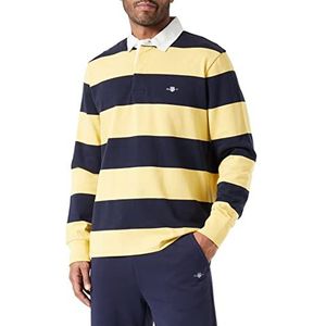 GANT REG Shield Barstripe Heavy Rugger Overhemd, Parchment Yellow, Standaard, Parchment Yellow, 3XL