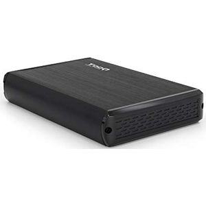Externe behuizing TQE-3509B ondersteunt 3,5 inch SATA harde schijven; USB 2.0-aansluiting voor snelle gegevensoverdracht; robuust, stijlvol design in zwart, ideaal om je apparaat te beschermen