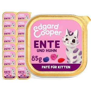 Edgard & Cooper Kattenvoer, nat voer, graanvrij gesteriliseerd of actief kittens, natuurlijke natte 85 g x 16 eend & kip, heerlijk en evenwichtig voer