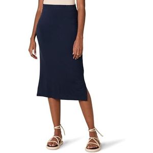 Amazon Essentials Dames pull-on gebreide midi-rok (verkrijgbaar in grote maten), marineblauw, XS