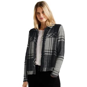 Cecil Jacquard jas voor dames, geruit, zwart, XL