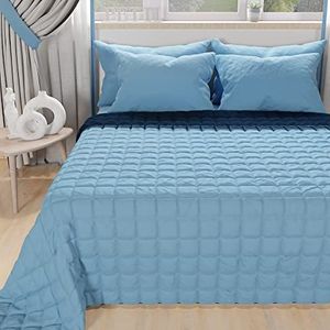 PETTI Artigiani Italiani - Dekbed voor eenpersoonsbed, dubbelzijdig dekbed, lente-dekbed, nachtblauw, 100% Made in Italy