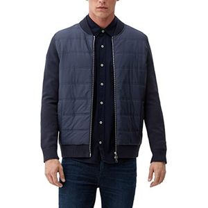 s.Oliver Herenvest met lange mouwen, materiaalmix, blauw, 3XL