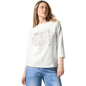 T-shirt - Ronde Hals - Jersey - Zwart - Tekst Print - Driekwart Mouw