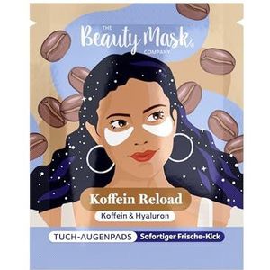 The Beauty Mask Company Doek oogpads | cafeïne reload | oogverzorging voor een onmiddellijke frisse kick | 1x zakje met twee pads
