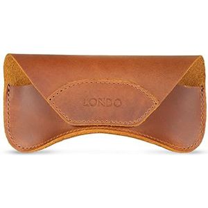 Londo Genuine Leather Case voor Zonnebrillen en Brillen met Magnetische Sluiting (Camel)