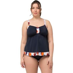 Ulla Popken, Dames, grote maten, tankini Aria, vlekken, zwart, 44