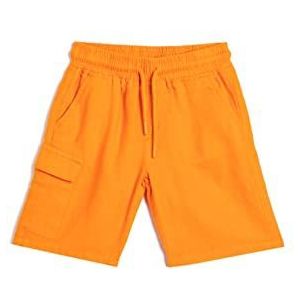 Koton Linnen shorts voor jongens met trekkoord en pocket detail, oranje (214), 7-8 Jaar