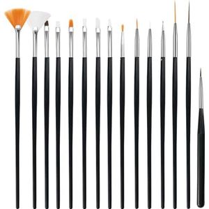 Cheerhom 15 stuks nagelkwastenset, nail brush nagellakkwast voor gelnagels, uv-gel, nageldesign, nail art