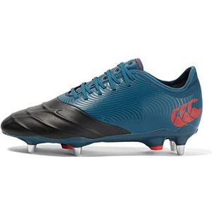 Canterbury Heren Phoenix Pro SG Rugby Laarzen Volwassenen, Deep Ocean Blauw Zwart Oxy Fire Rood, 37 EU