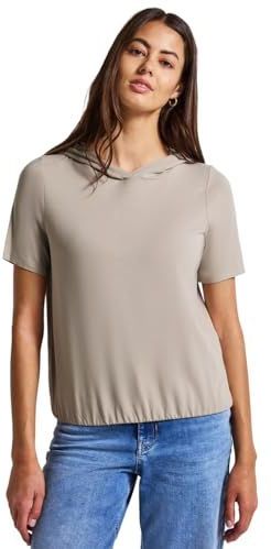 Street One - Dames Shirt - Beige - Met Capuchon