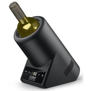 CASO VinoCase Black Wijnkoeler voor een fles wijn, champagne, champagne, enz. / temperatuur 5-18 °C/voor flessen tot 9 cm Ø/drankkoeler/stil in gebruik