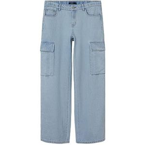 NAME IT Nlftartizza DNM Lw Wide Cargo Pant Noos Jeans voor meisjes, blauw (light blue denim), 176 cm