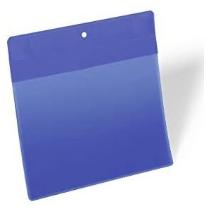 Durable 174607 Magnetische documenthoes A5 liggend, extra sterke neodymium magneten, verpakking 10 stuks, blauw