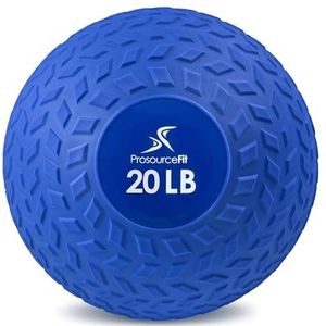 ProsourceFit Slam Medicine Balls 13,6 kg loopvlak getextureerde grip dode gewicht ballen voor crossfit, kracht- en conditioneringsoefeningen, cardio- en kerntraining, blauw