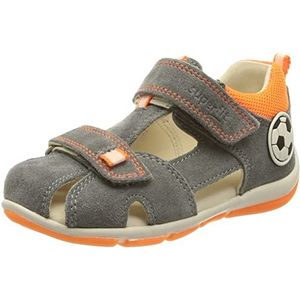 Superfit Freddy sandalen met enkelriempje voor jongens, lichtgrijs oranje 2510, 20 EU