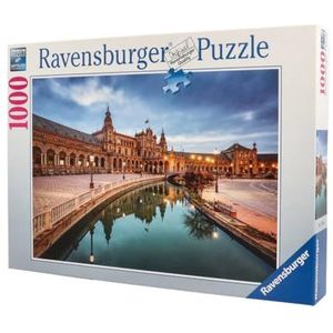 Ravensburger Puzzel Plaza de España, Sevilla, puzzel met 1000 stukjes, puzzel voor volwassenen, puzzels en hobby's, cadeaus voor volwassenen, 70 x 50 cm