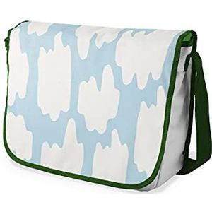 Bonamaison Digitaal bedrukte Messenger schooltas met kaki riem voor studenten, crossbody tas, koerierstas, schoudertas voor kinderen, meisjes, jongens, maat: 29x36 cm